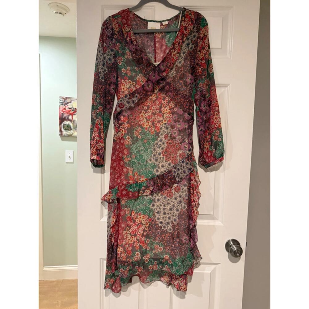 Anthropologie Maeve Sirena ruffle dress